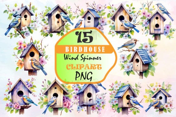 Download Watercolor Birdhouse Clipart Bundle - Premium Resources