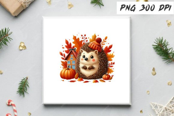 Download Autumn Hedgehog with House Free Clipart - Premium Resources