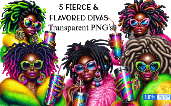 Download 5 Afrocentric Glam Black Women PNGs - Afrocentric Collection