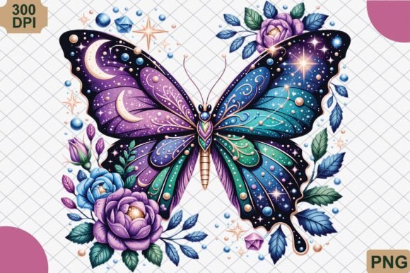 Download Floral Celestial Purple Butterfly PNG - Butterfly png Collection