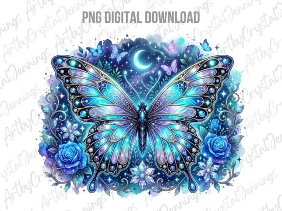 Download Floral Celestial Blue Butterfly PNG - Butterfly png Collection