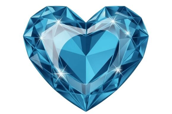 Download Blue Diamond Heart Shape - Diamond heart shape Collection