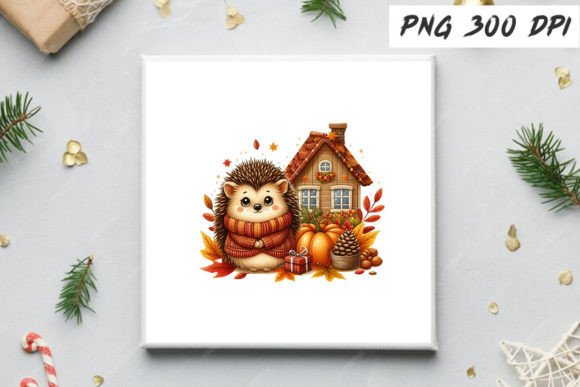 Download Autumn Hedgehog with House Free Clipart - Premium Resources
