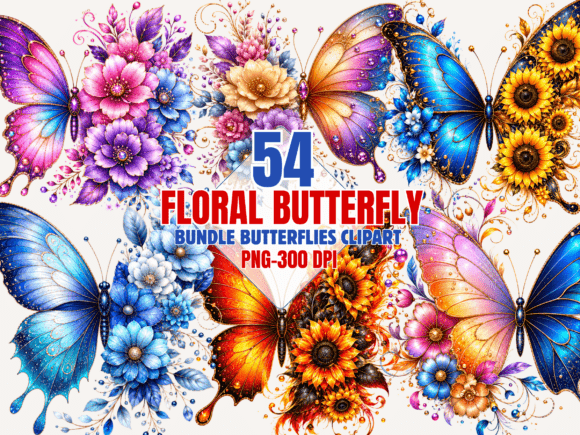 Download Floral Butterfly Png Bundle, Clipart Png - Butterfly png Collection
