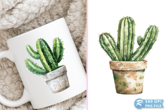 Download Watercolor Cactus Pot Exquisite Clipart - Premium Resources