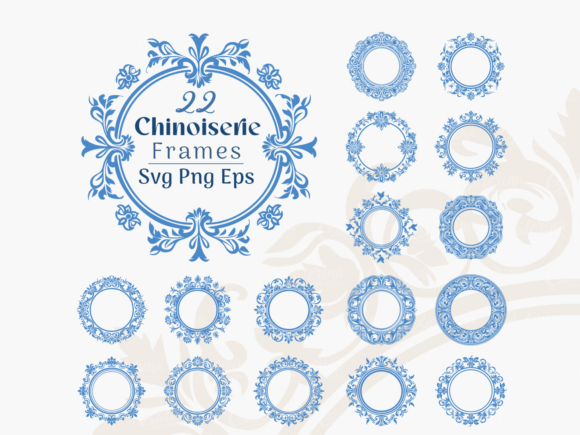 Download Chinoiserie Frames SVG, PNG Bundle - Premium Resources